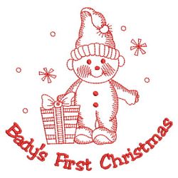 Redwork Baby First Holiday 09(Sm) machine embroidery designs