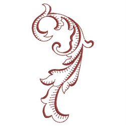 Redwork Curly Deco 2 02(Md) machine embroidery designs