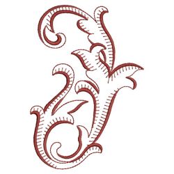 Redwork Curly Deco 2 04(Md) machine embroidery designs