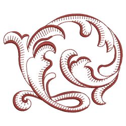 Redwork Curly Deco 2 06(Lg) machine embroidery designs