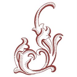 Redwork Curly Deco 2 10(Sm) machine embroidery designs