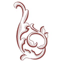 Redwork Curly Deco 2 11(Md) machine embroidery designs