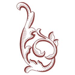 Redwork Curly Deco 2 11(Sm) machine embroidery designs