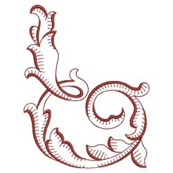 Redwork Curly Deco 2 12(Lg) machine embroidery designs