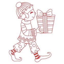 Redwork Elf 2 01(Lg) machine embroidery designs