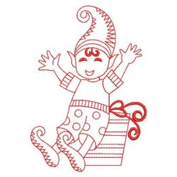 Redwork Elf 2 05(Md) machine embroidery designs