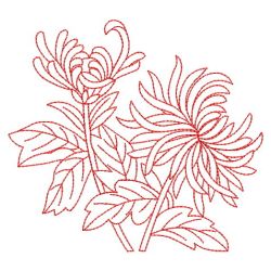 Redwork Chrysanthemum 01(Md) machine embroidery designs