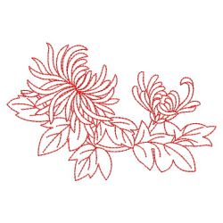 Redwork Chrysanthemum 03(Lg) machine embroidery designs