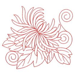 Redwork Chrysanthemum 04(Md) machine embroidery designs
