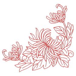 Redwork Chrysanthemum 05(Sm) machine embroidery designs