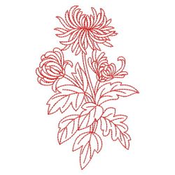 Redwork Chrysanthemum 06(Lg) machine embroidery designs