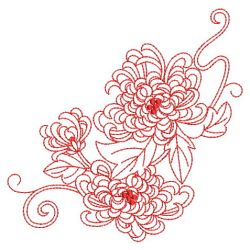 Redwork Chrysanthemum 08(Md) machine embroidery designs