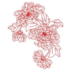 Redwork Chrysanthemum 09(Md) machine embroidery designs