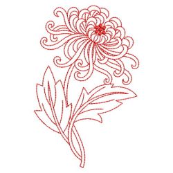 Redwork Chrysanthemum 12(Md) machine embroidery designs
