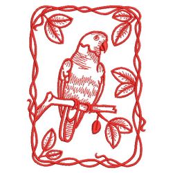 Redwork Parrot 08(Sm) machine embroidery designs