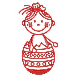 Redwork Stick Easter Kid 04(Lg)