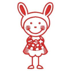 Redwork Stick Easter Kid 08(Lg)