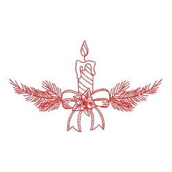 Redwork Christmas Candles(Lg) machine embroidery designs