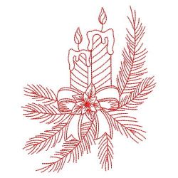 Redwork Christmas Candles 02(Lg) machine embroidery designs