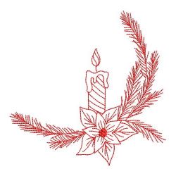Redwork Christmas Candles 04(Md) machine embroidery designs