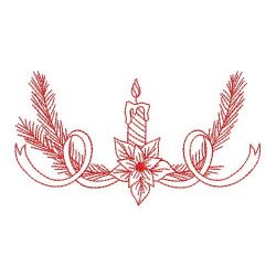 Redwork Christmas Candles 05(Sm) machine embroidery designs