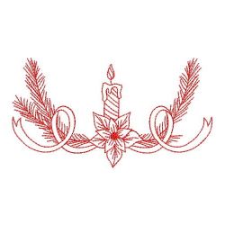 Redwork Christmas Candles 05(Md)