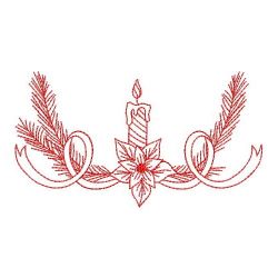 Redwork Christmas Candles 05(Lg)