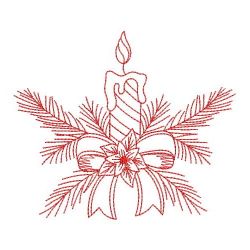 Redwork Christmas Candles 07(Md) machine embroidery designs