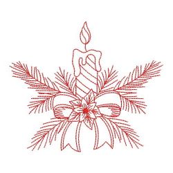 Redwork Christmas Candles 07(Sm) machine embroidery designs