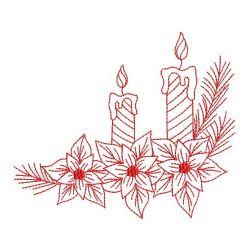 Redwork Christmas Candles 08(Lg) machine embroidery designs