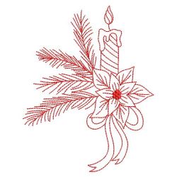 Redwork Christmas Candles 09(Lg) machine embroidery designs