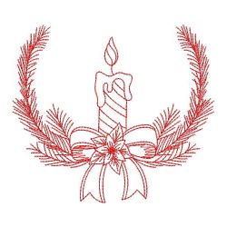 Redwork Christmas Candles 10(Sm) machine embroidery designs