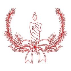 Redwork Christmas Candles 10(Lg)