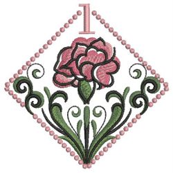 Months of the Year Flowers 01 machine embroidery designs