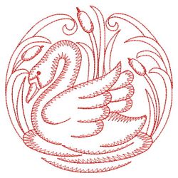 Redwork Swan 07(Sm) machine embroidery designs