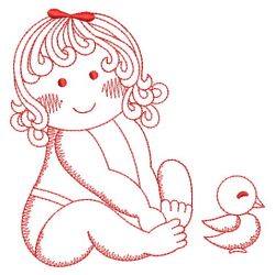 Redwork Cute Baby 02(Md) machine embroidery designs