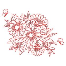 Redwork Flowers 4(Lg) machine embroidery designs