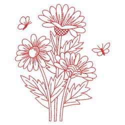 Redwork Flowers 4 04(Lg) machine embroidery designs