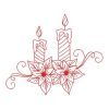 Redwork Christmas Candles 03(Md)