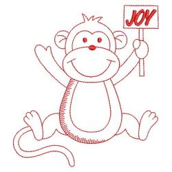 Redwork Monkey(Md) machine embroidery designs