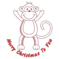 Redwork Monkey 03(Md) machine embroidery designs