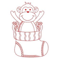 Redwork Monkey 06(Md) machine embroidery designs