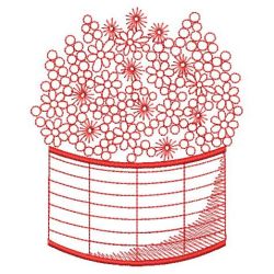 Redwork Flower Basket 05(Lg)