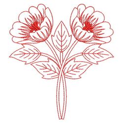 Redwork Poppy 06(Md) machine embroidery designs