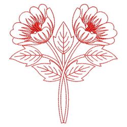 Redwork Poppy 06(Md) machine embroidery designs