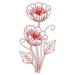 Redwork Poppy 10(Lg) machine embroidery designs