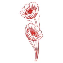 Redwork Poppy 11(Md) machine embroidery designs