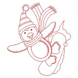 Redwork Cute Penguin 01(Lg) machine embroidery designs