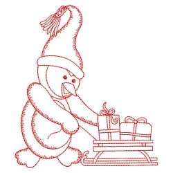 Redwork Cute Penguin 03(Lg) machine embroidery designs