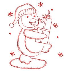 Redwork Cute Penguin 05(Lg) machine embroidery designs